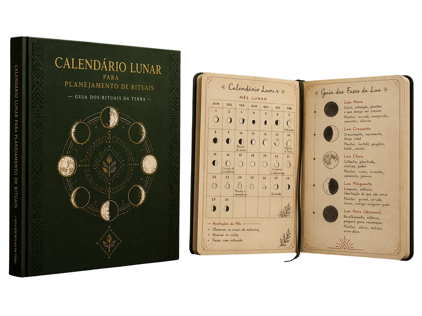 Mockup Calendario Lunar para Planificación de Rituales